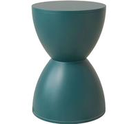Contemporary Hourglass Accent Stool - Modern Round Plastic Side Table for Indoor/Outdoor Use Patio Coffee Bedroom - Stylish Home Decor & Versatile Seating (GuangmianH)