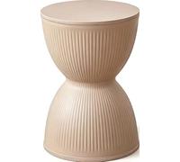 Contemporary Hourglass Accent Stool - Modern Round Plastic Side Table for Indoor & Outdoor Use Stylish Patio Bedroom Coffee & Home Decor (HuawenC)