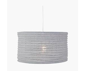 Contemporary Jute Fabric Drum Shade for Pendant Lamps | Accordion Hessian Shade for Ceiling Lights Grey Lamp Shades | Lampshade for Ceiling Light Shade Bedroom (50cm, Soft Grey)