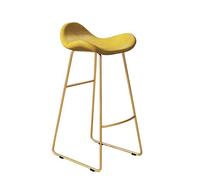 Contemporary Kitchen Counter Bar Stool, Vintage PU Leather Dining Chair with Gold Metal Base for Kitchen,Bistro,Coffee,Pub Max. Load 400lb (Yellow Seat Height:29in)