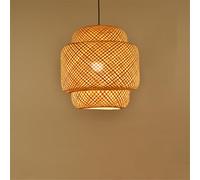 Contemporary LED Bamboo Weaving Pendant Light - Stylish Creative Lamp for Restaurant, Bar, Cafe, and Home Decor - 40CM Design Perfect for Tea Rooms and Counter Spaces