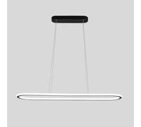 Contemporary Led Chandelier - Circular Oval Linear Light for Dining Room, Kitchen, Entryway - 6000K Cold White, Aluminum & Acrylic, 48W/60W/76W(Gold,100Cm)/K/100Cm