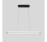 Contemporary Led Chandelier - Circular Oval Linear Light for Dining Room, Kitchen, Entryway - 6000K Cold White, Aluminum & Acrylic, 48W/60W/76W(Gold,100Cm)/K/80Cm