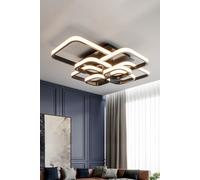 Contemporary LED Energy-efficient Semi Flush Ceiling Light Living and Home Black One Size