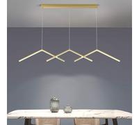 Contemporary LED Pendant Light - Gold Wave Ceiling Hanging Fixture, Adjustable Height, Dimmable and Energy-Efficient