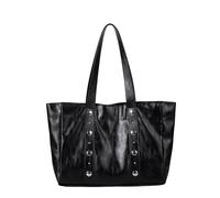 Contemporary Lightweight Handbag Spacious Interior Organizers Daily Essentials Use Large Capacity Top Handle Underarm Bag, Black, Mass Beauty