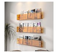 Contemporary Long Acrylic Magazine Holder Set - 3 Pcs Wall-Mounted Brochure Stand & Multi-Function Display Rack for Catalogs, Manuals, and Journals
