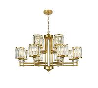 Contemporary Luxury 3-6-8-10-12-Lights Large Chandelier + Crystal Glass Shades, Adjustable Chain, Oil Rubbed Bronze Finish European Iron Metal Pendant Light for Hotel Dining Room Foyer E14 Love
