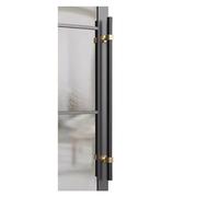 Contemporary Luxury Stainless Steel Door Pull Handle Bar for Front Doors, Heavy-Duty Two-Sided Design for Wooden & Glass Gates, Black & Gold, 47.2in/120cm