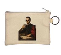 Contemporary Machiavelli with Drink Key Chain Coin Purse Beige