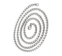 Contemporary Men’s Necklace Hip Hop Square Pearls Chain Jewelry Lightweight Stainless Steel Accessory For Punk Outfits Hip Hop Stainless Steel Necklace For Men, One Size, as described, as described