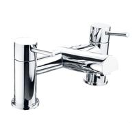 Contemporary Minimalist Round Deck Mounted Bath Filler Tap - Chrome