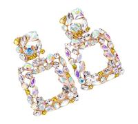 Contemporary Mismatched Earrings Vibrant Color Mix Lightweight Metal Ear Accessories For Sensitive Ears Daily Wear Modern Art Geometric Earrings