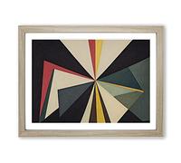 Contemporary Modern Abstract Art Framed Wall Art Print A2 Oak