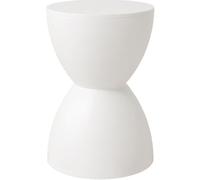 Contemporary Modern Hourglass Accent Stool - Stylish Plastic Round Outdoor & Indoor Side Table for Coffee Patio Home Bedroom Garden - Versatile & Durable (GuangmianC)