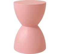 Contemporary Modern Hourglass Accent Stool - Stylish Plastic Round Outdoor Side Table for Coffee Patio Indoor and Bedroom Decor (GuangmianQ)