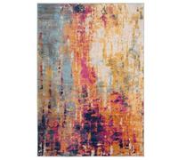 Contemporary Multi Colours Distressed Living Room Area Rug Abstract Artistic Navy Orange Stain Resistant Carpet Versatile Kitchen Island Hallway Rugs 160cm x 230cm