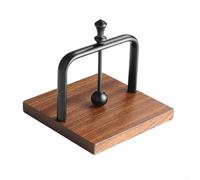 Contemporary Napkin Holder Featuring Wood Base And Shiny Metal Frame, Blends Seamlessly Into Modern Home For Dining Or Kitchen Environments(Black)