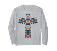 Contemporary Native American Totem Art Heritage Design Long Sleeve T-Shirt