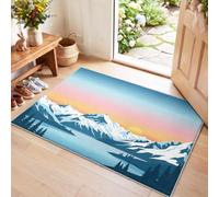 Contemporary Nature-Inspired Rug Kids - Snowy Mountains Landscape Printed for Living Room Bedroom, Washable Non Slip Soft Large Carpet, Patterned Area Rugs & Home Decor 120 x 160 cm