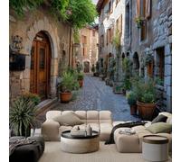 Contemporary Non-Woven Wall Mural 400W x 280H cm, Plants Architecture Street Premium Photo Wallpaper Art Print - Bedroom Wall Mural Decoration Poster Picture Wallpaper Modern Design