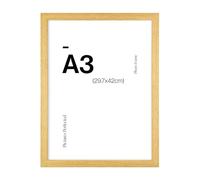 Contemporary Oak A3 Wooden Picture Frame for A3 (29.7 x 42cm) Photos or Pictures, Plexi Glass, Wall Mounted Landscape or Portrait