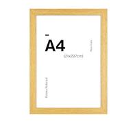 Contemporary Oak A4 Wooden Picture Frame for A4 (21 x 29.7cm) Photos or Pictures, Plexi Glass, Freestanding or Wall Mounted Landscape or Portrait