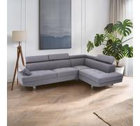 Contemporary Ochre Linen Corner Sofa, Velvet Upholstered Mid Century Sofa, Refined Sofa For Livingroom Premier Housewares Grey One Size