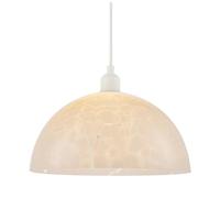 Contemporary Opal White and Clear Snowflake 30cm Glass Domed Semi Circular Pendant Ceiling Shade | 11w Maximum | 14cm x 30cm by Happy Homewares