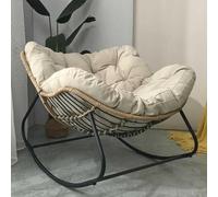 Contemporary Orange Patio Rocking Chair - Relaxing Carbon Steel & Rattan Design for Outdoor Comfort - Stylish Garden Furniture