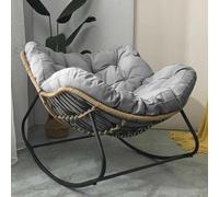 Contemporary Orange Patio Rocking Chair - Relaxing Carbon Steel & Rattan Design for Outdoor Comfort - Stylish Garden Lounge Furniture