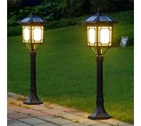 Contemporary Outdoor Solar Lawn Lamp Waterproof Villa Garden Courtyard District Residential Quarters Lawn Lamp (Style 9 H85CM Solar 1PCS)