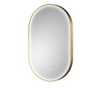 Contemporary Oval Inset Framed LED Touch Sensor Mirror - 800 x 500mm - Brushed Brass - Balterley