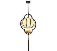 Contemporary Pendant with E27 Base Globe Chandelier Rustic Fabric Lampshade Suspension Hanging Light Fixture for Kitchen Island Dining Room Bedroom