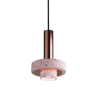 Contemporary Pink Marble Pendant Light 12.2'' Boutique Decoration Metal Hanging Lamp Height Adjustable Droplight Chandelier for Kitchen Island, Bedroom, Dining Living Room, Hallway
