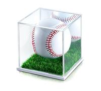 Contemporary Polyacrylate Golfing Sphere Exhibition Case with Stabilizing Base Excellent for Club Deck and Multiple Object Presentation Square Prize Clear Multiple Purpose Sports Dusttight Container
