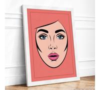 Contemporary Pop Portrait Framed Wall Art Print A3 White