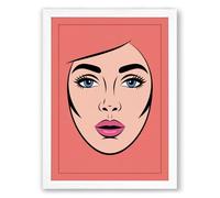 Contemporary Pop Portrait Modern Framed Wall Art Print A3 (42×29.7cm) White, Wall Decor for Living Room, Bedroom, Office & Home, Ready to Hang, Art Gift