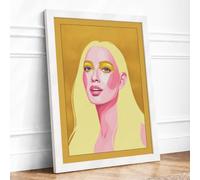 Contemporary Portrait in Gold Modern Framed Wall Art Print A1