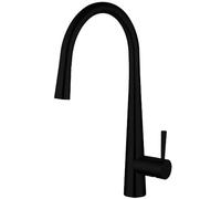 Contemporary Pull Out Single Lever Kitchen Mixer Tap, Black