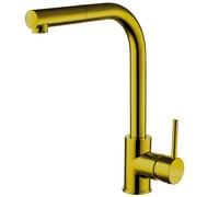 Contemporary Pull Out Single Lever Kitchen Mixer Tap, Brushed Gold