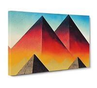 Contemporary Pyramids Canvas Print | Gallery Wrapped 30mm Frame Wall Art | 30x20 inches | Ready to Hang | Contemporary Picture | Living Room Bedroom Lounge Office