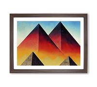 Contemporary Pyramids H1022 Framed Print for Living Room Bedroom Home Office Décor, Wall Art Picture Ready to Hang, Walnut A3 Frame (46 x 34 cm)