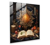 Contemporary Quranic Fusion Glass Print - Holy Quran, Modern Art, Modern Elements, Holy Quran, 12" x 12"