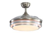 Contemporary Retractable Blade Ceiling Fan Light in Metallic Silver The hot sale Metallic Silver