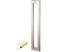 Contemporary Rose Gold 80cm Sliding Barn Door Handle Set - Heavy Duty Stainless Steel Pull Glass Push Handle with Complete Installation Fittings Included (Silver 120Cm/47Inch)