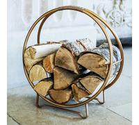 Ivyline Contemporary Round Copper Log Holder 42Cm