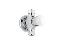 Contemporary Round Manual Exposed Non-Concussive Timed Shower Valve - Chrome - Balterley