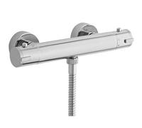 Contemporary Round Minimalist Thermostatic Shower Bar Valve (1 Outlet) - Chrome - Balterley