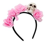 Contemporary Skull Headwear With Artificial Flower Costumes Halloween Cosplay Hair Ornament For Women Girls Lightweight Costume Headbands